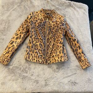 Dolce & Gabbana leopard genuine leather jacket, S